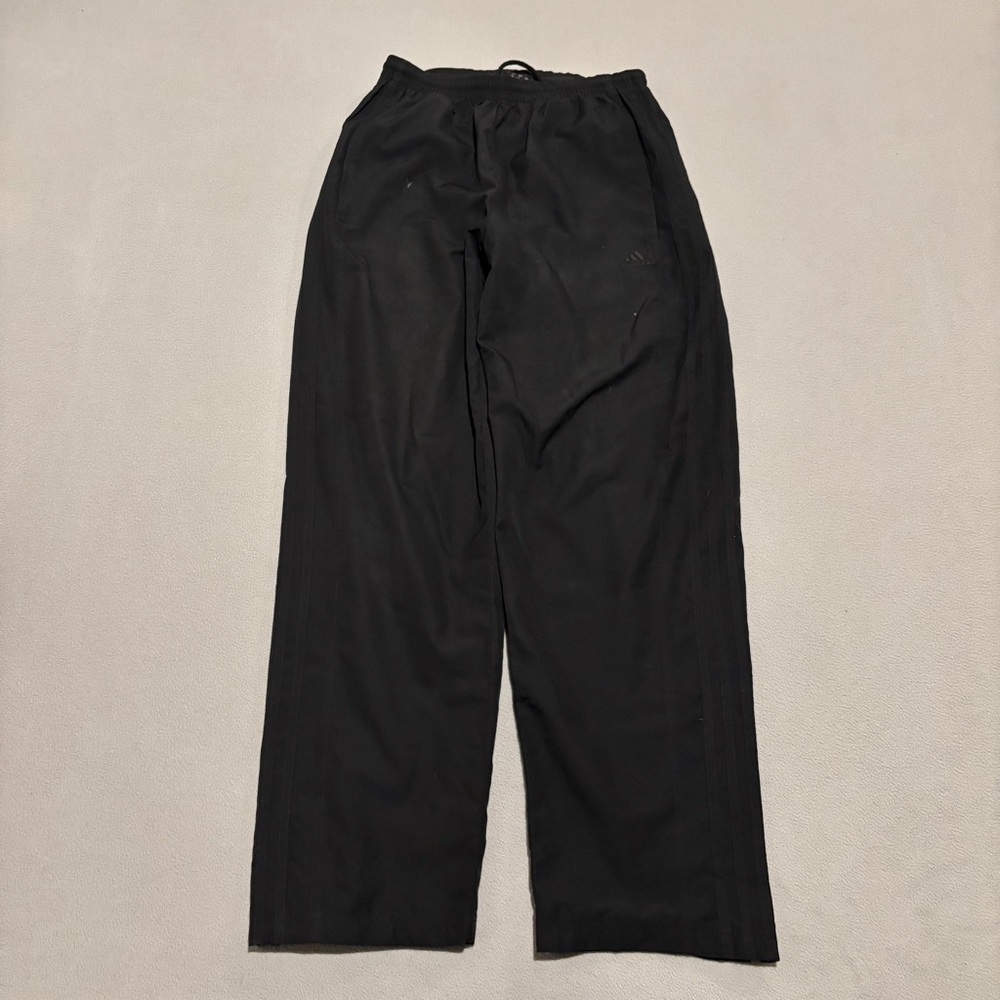 VTG Y2K Adidas Track Pants Mens Small Black Windbreaker Athletic Outdoor Running